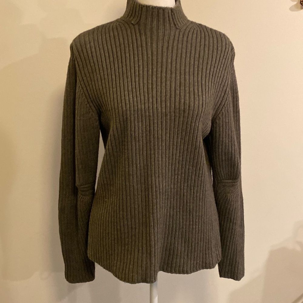 Montecatini NWOT merino wool brown mock neck sweater size Large